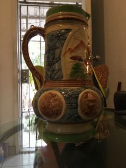 VINTAGE CERAMIC JAR /JARRÓN ANTIGUO DE CERMICA