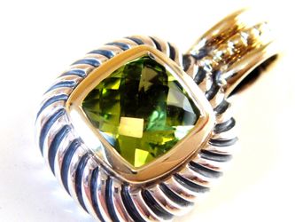 David Yurman Albion Peridot Two Tone Pendant