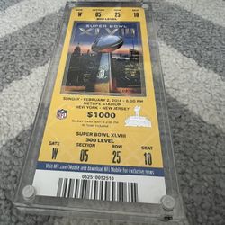 Seahawks Super Bowl XLVIII Ticket