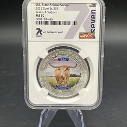 2021 U.S. State Animal Series, Texas Longhorn - Cook Islands NGC MS70