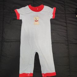 Ishtex Dog Applique Boy's 6 Months Romper