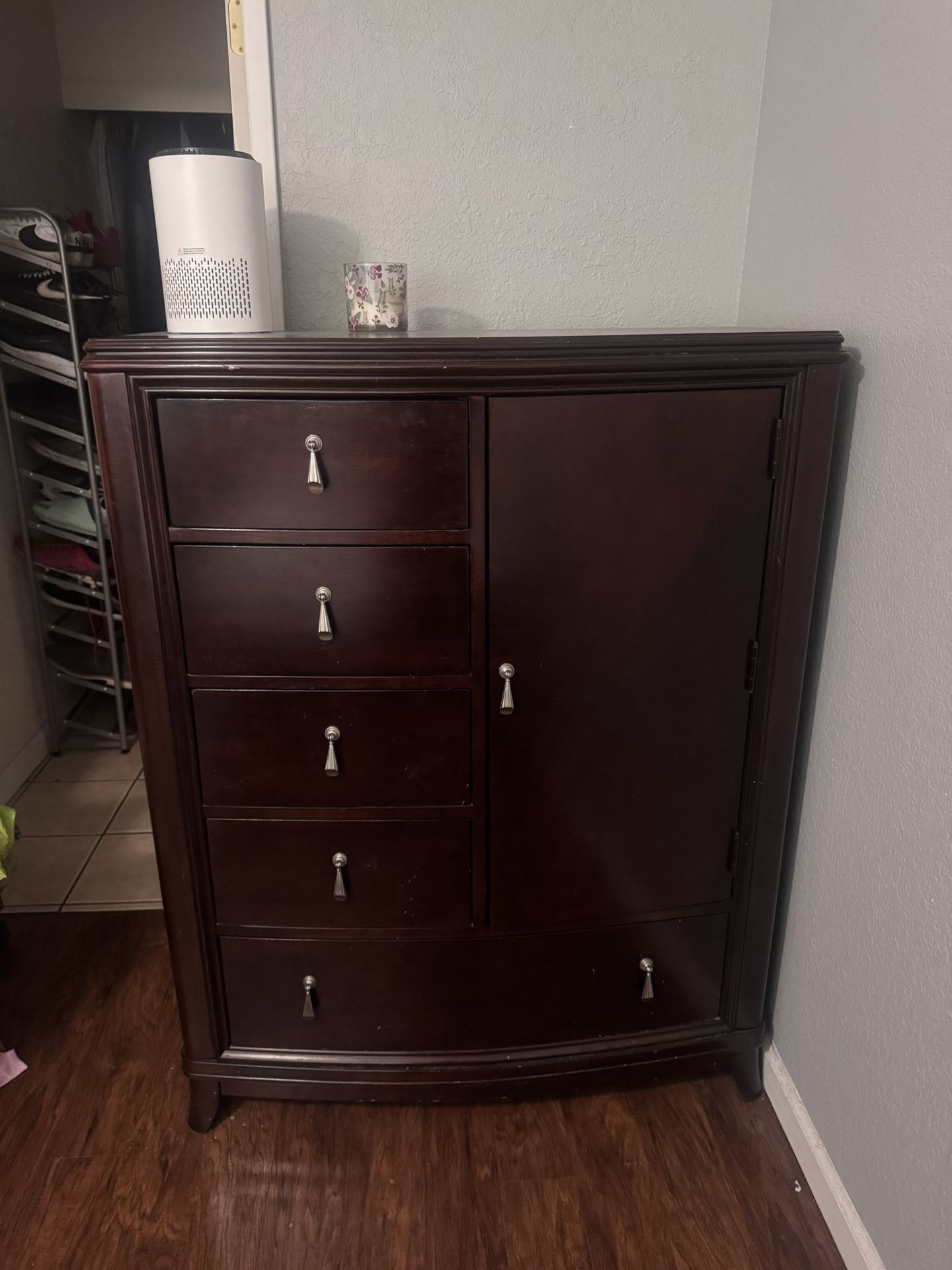 Cherry Wood Dresser With Wardrobe