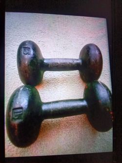 Two RARE Round End Dumbbell Weights