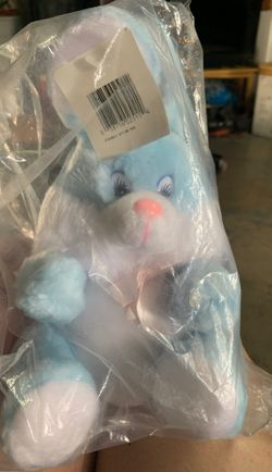 8” rabbit with pink bow plush