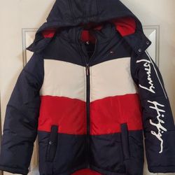 Tommy Hilfiger Boy's Chevron Color Block Puffer Jacket
