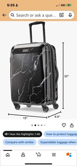 Amazing deal Great condition black marble American tourist suitcase 🧳luggage on wheels 🛞