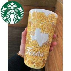 Starbucks TEXAS ceramic Yellow Rose Mug