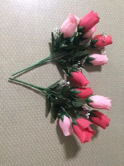 2 - 14” fake rose bouques