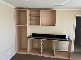 Built-In Cabinet Unit with Black Countertop