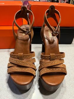 Aldo Brown Suede Platform Shoes w/Studs
