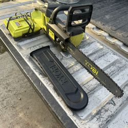 ryobi chainsaw 40v with battery and charger