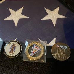Memorial Flag and Challenge Coins