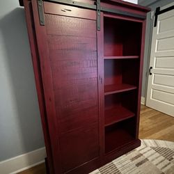 *Free!* Solid Wood Bookcase W/ Sliding Door 
