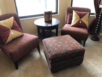 2 Chairs and Ottoman Quality Nice Set
