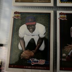 Topps #611 Team USA baseball card Charles Johnson Rookie Card #baseball #MLB