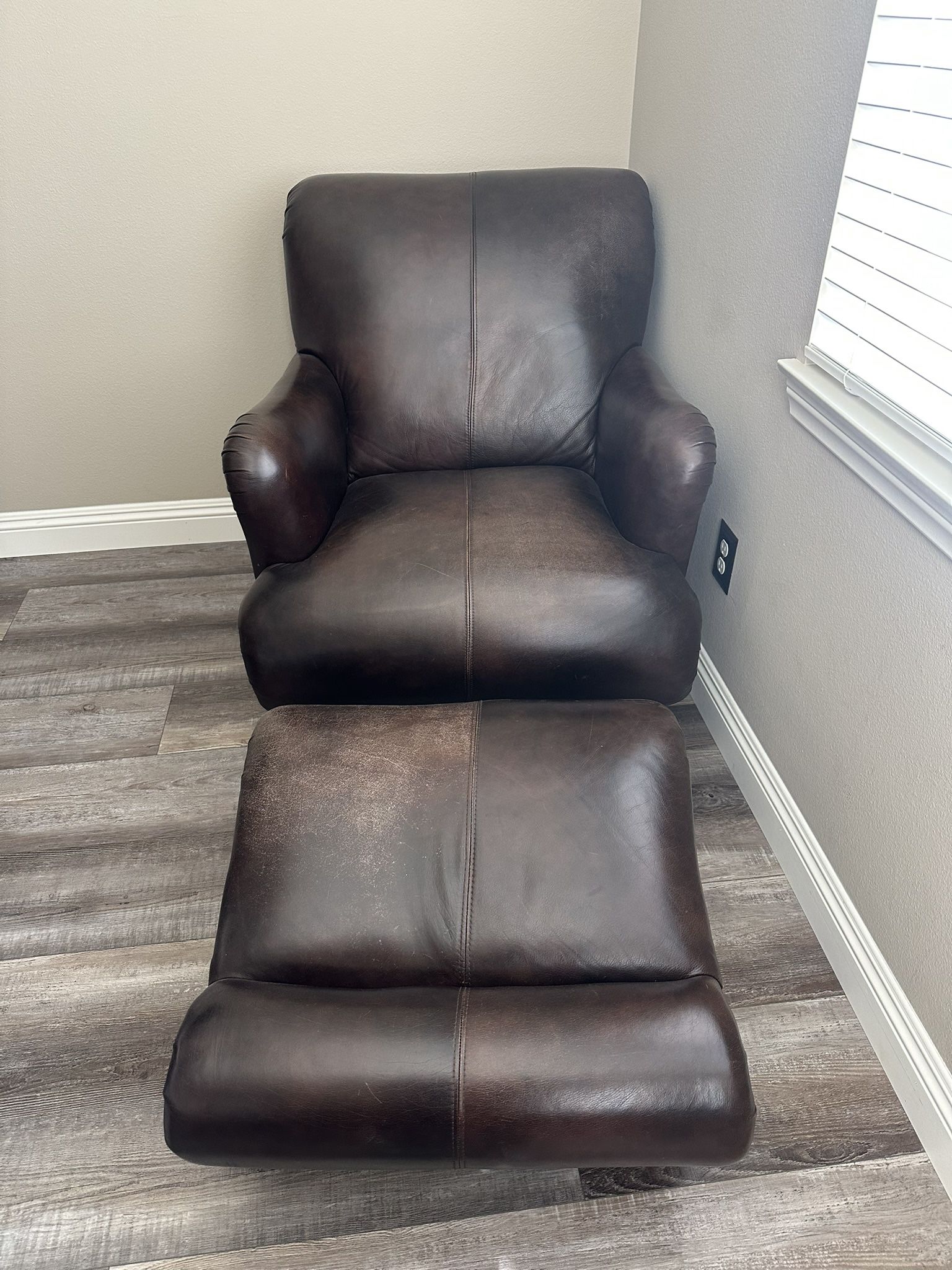 Leather Chair & Ottoman