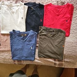 Ralph lauren V Neck men's shirt pack of five large size