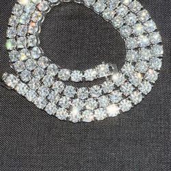 VVS 18inch Diamond Chain 2ct Diamond Earrings 