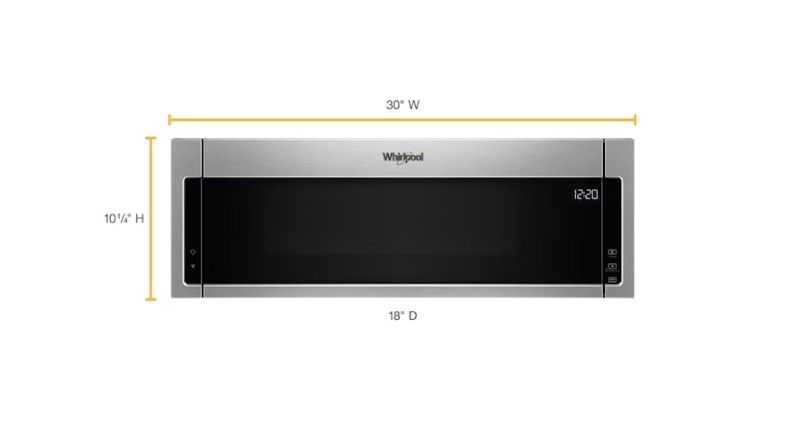 Whirlpool slim, low profile microwave