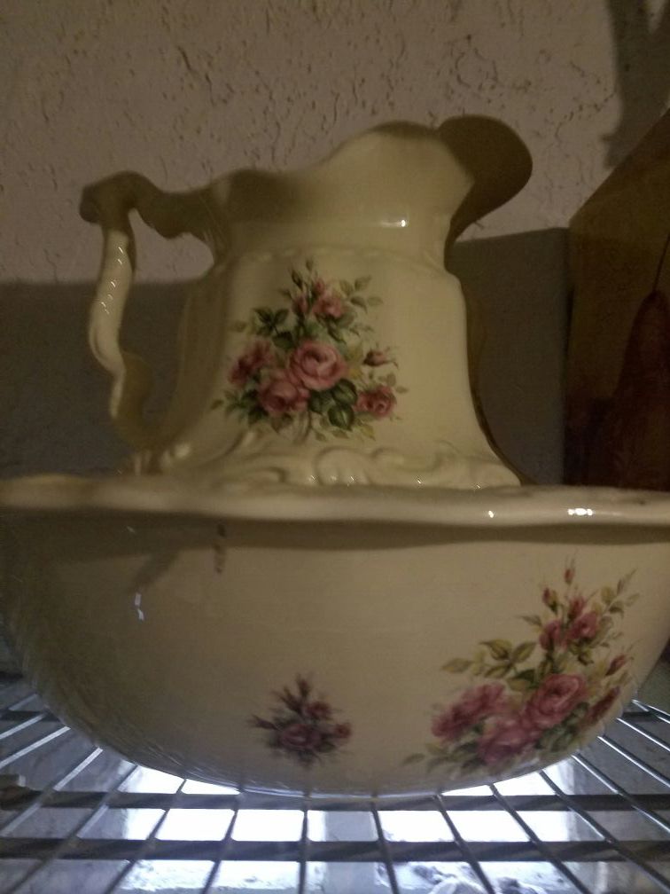Vintage Athena marked Ex Large Pitcher and Bowl
