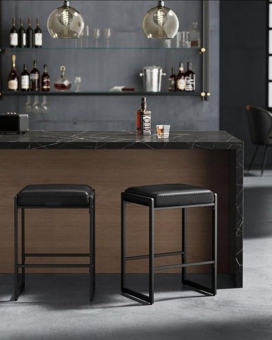 Bar Stools Set of 2, Counter Height Bar Stools, Synthetic Leather with StitchingππβοΈβοΈβοΈβοΈ