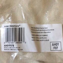 Arden Selections ProFoam Deep Seat Cushion Cover 24”x24”x6” Sand Cream Color