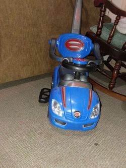 Blue car stroller