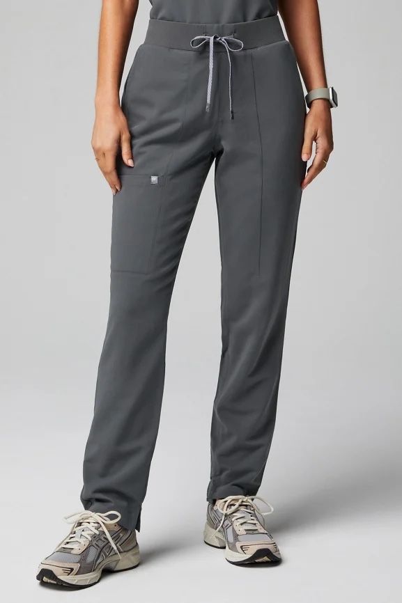 Ion scrub Fabletics Gray Straight Leg Pants with Adjustable Waistband size s/m