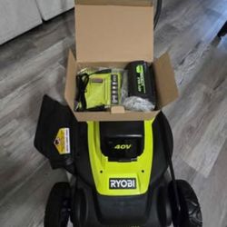 18" Lawn Mower Ryobi /Upgraded Charger +1  40v , 7.0ah Battery/ Model # RY401101 (LIKE NEW)📍$100 Jst Lawn Mower