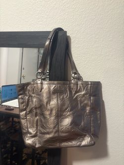 Large Like New Silver Coach Purse