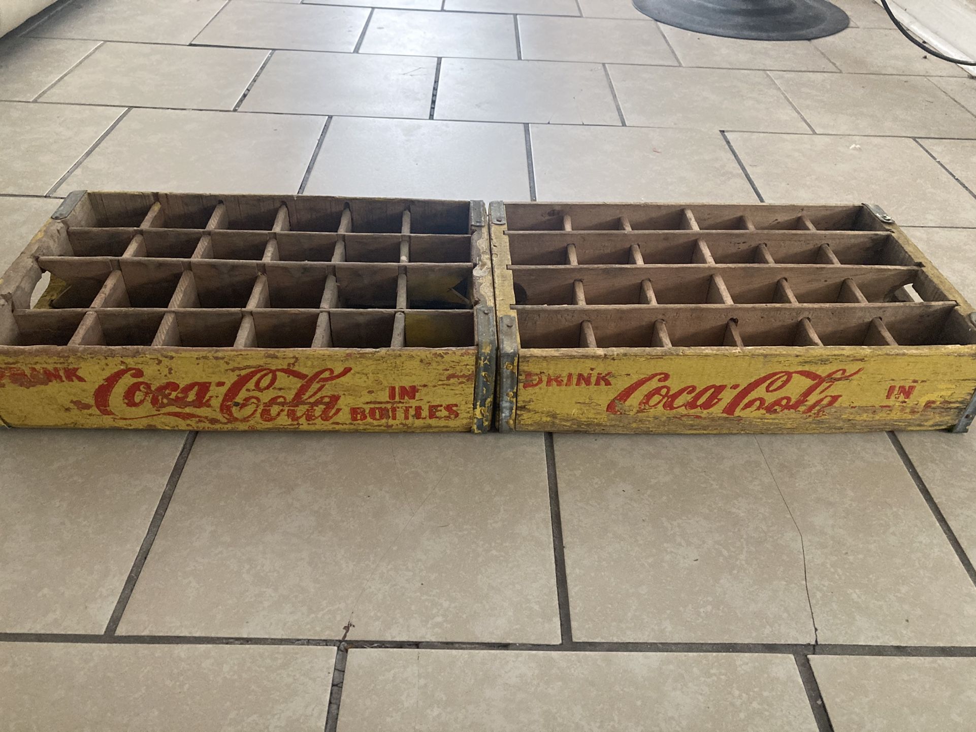 1969 Coca Cola 24-bottle crates