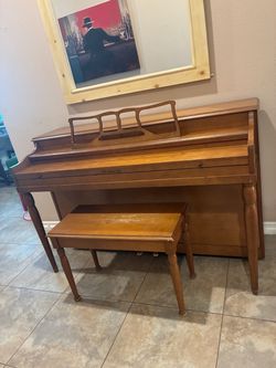 Upright Console Piano with Bench