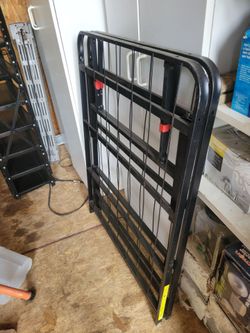 Folding bi-fold metal platform beds frame