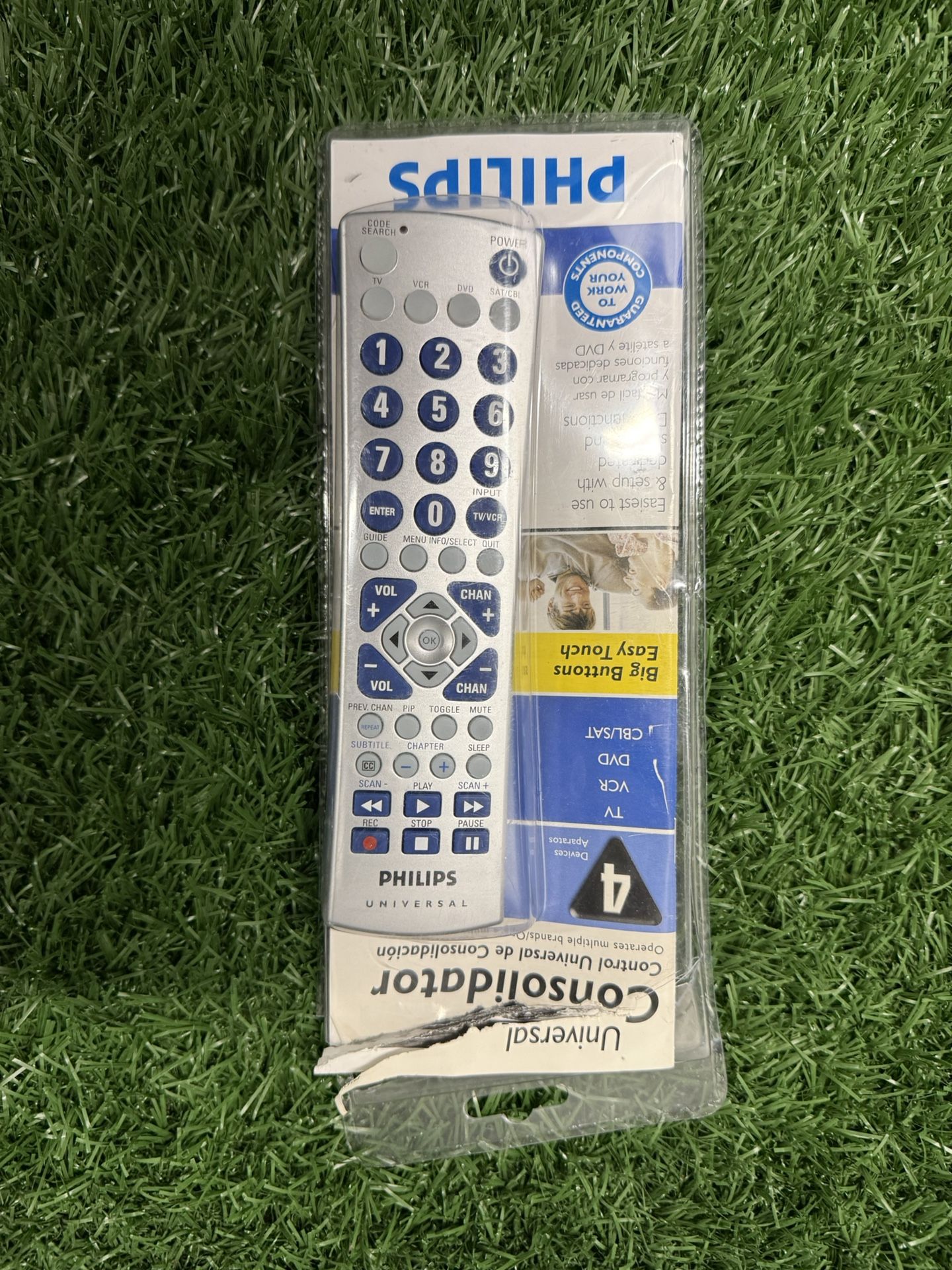 PHILIPS PM435S Universal Remote Control TV VCR DVD Cable Satellite Silver NEW