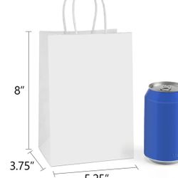 50 Pcs 5.25x3.75x8 Small Paper Gift Bags with Handles Party Bags