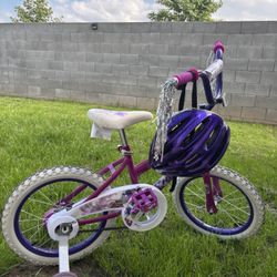 16” Girls Bike With New 6 Piece Safety Pads 