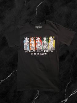One Piece Straw Hat Crew Black Graphic T-Shirt