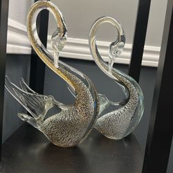 Murano Set Of 2 Swans 