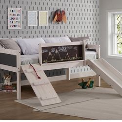 Art & Play Twin Low Loft Bed with Slide