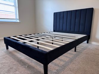 BRAND NEW TWIN/FULL/QUEEN VELVET PLATFORM BED WITH PLUSH MATTRESS (FREE DELIVERY)