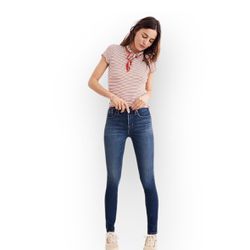 Madewell 10" High Rise Skinny Jeans TENCEL Denim Edition Size 27 Dark Wash