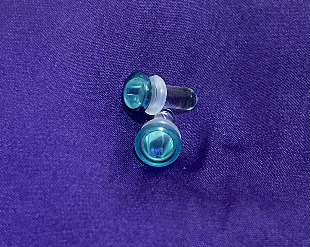 5g Turquoise Single Flare Glass Colorfront Plugs Translucent Body Jewelry
