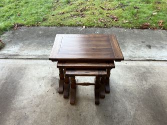 Stackable, Handmade, 100% Wooden Side Table Set!