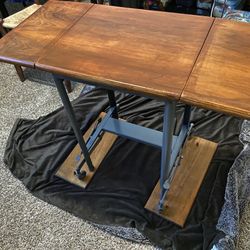 1950’s Typewriter Stand -RESTORED - Great Study Desk Or Kid Table. Ends Fold
