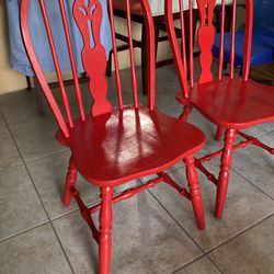 Red Wooden Chairs