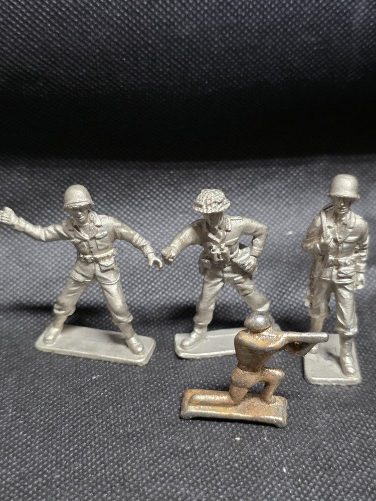 Vintage Metal Wartime Soldier Figurine Toy