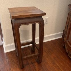 Wood Bar Stool Or Occasional Stand. 30 L Y 13 W. Seat 14 In X14 In.
