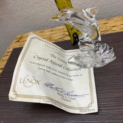 ADORNO ANTIGUO DE CRISTAL MURANO DISEÑO DELFIN CON CERTIFICADO 