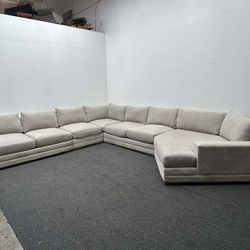Living Spaces Everett II Beige Oversized Sofa with Right Arm Facing Cuddler. We deliver & setup.