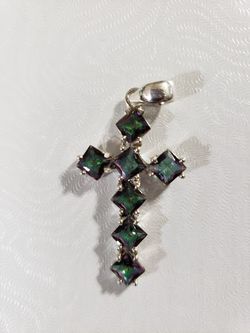 Mystic Topaz Silver Cross